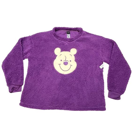 Disney Winnie The Pooh Fleece Sweatshirt Purple Kids Youth Medium 8-10 Sweater - Picture 1 of 4